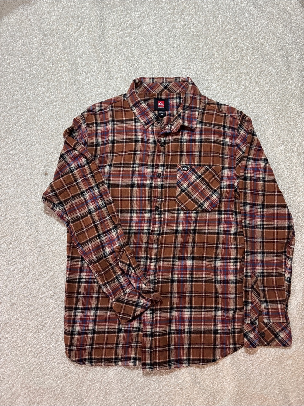 Quiksilver Brown Plaid Button-Down Shirt